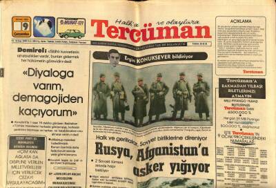Tercüman Gazetesi 9 Ocak 1980 - Rusya , Afganistana Asker Yığıyor GZ70617 - 1