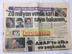 Tercüman Gazetesi 9 Ocak 1985 - Anapta Öfke Ve Şaşkınlık - GZ17261 - 1
