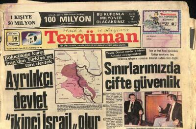 Tercüman Gazetesi 9 Ocak 1986 - Bölücüğe Karşı İrandan Türkiyeye Tam Destek Ayrılıkçı Devlet İkinci İsrail Olur GZ95004 - 1