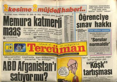 Tercüman Gazetesi 9 Ocak 1988 - Türbanlılara Üniversite Hala Yasak Ama Bülent Ersoyun Yasağı Kalktı GZ67147 - 1