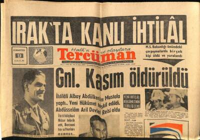 Tercüman Gazetesi 9 Şubat 1963 - Irakta Kanlı İhtilal GZ70603 - 1