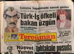 Tercüman Gazetesi 9 Şubat 1988 - Türk-İş Öfkeli Bakan Üzgün GZ64495 - 1