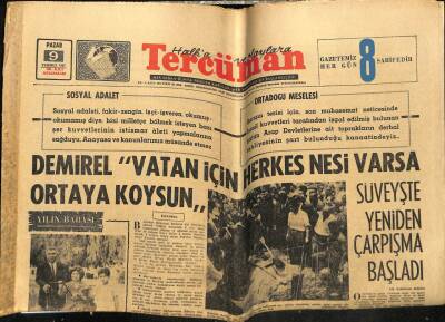Tercüman Gazetesi 9 Temmuz 1967 - Yunan Şilebi Bir Botu Batırdı GZ54797 - 1