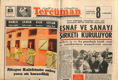 Tercüman Gazetesi 9 Temmuz 1968 - Gazeteci Vedat Etensel Londrada Vefat Etti - Esnaf Ve Sanayi Şirketi Kuruluyor GZ123499 - 1