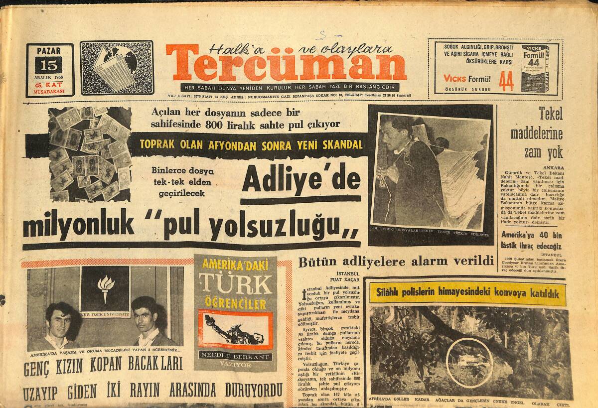 Tercüman Gazetesi GZ145706 - Adliye'de Milyonluk Pul Yolsuzluğu - Yukarı Mahalle'de İskan Mücadelesi GZ145706 - 1