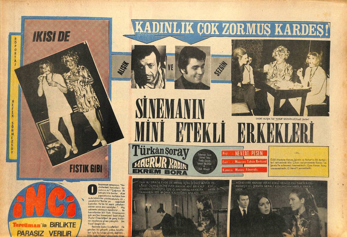 Tercüman Gazetesi İnci Eki 1 Haziran 1970 - Sadri Alışık İle Yusuf Sezgin - Aksu İle Yılmaz Güney Altın Portakal'ı Renklendirdi GZ147474 - 1