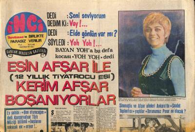 Tercüman Gazetesi İnci Eki 1 Haziran 1971 - Esin Afşar İle Kerim Afşar Boşanıyorlar GZ115578 - 1