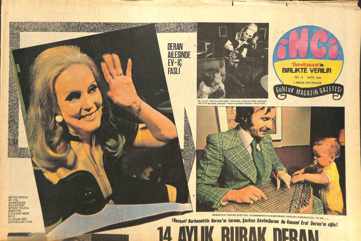 Tercüman Gazetesi İnci Eki 1 Nisan 1973 - Ayhan Işık Para Değil Vefa İçin Şarkıcı Oluyor GZ144547 - 1