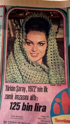 Tercüman Gazetesi İnci Eki 1 Ocak 1971 - 1971 Yılı Yılmaz Güney&Hülya Koçyiğit Görselli Tam Takım Takvim - Türkân Şoray , 1972'nin İlk İmzasını Attı GZ160755 - 2