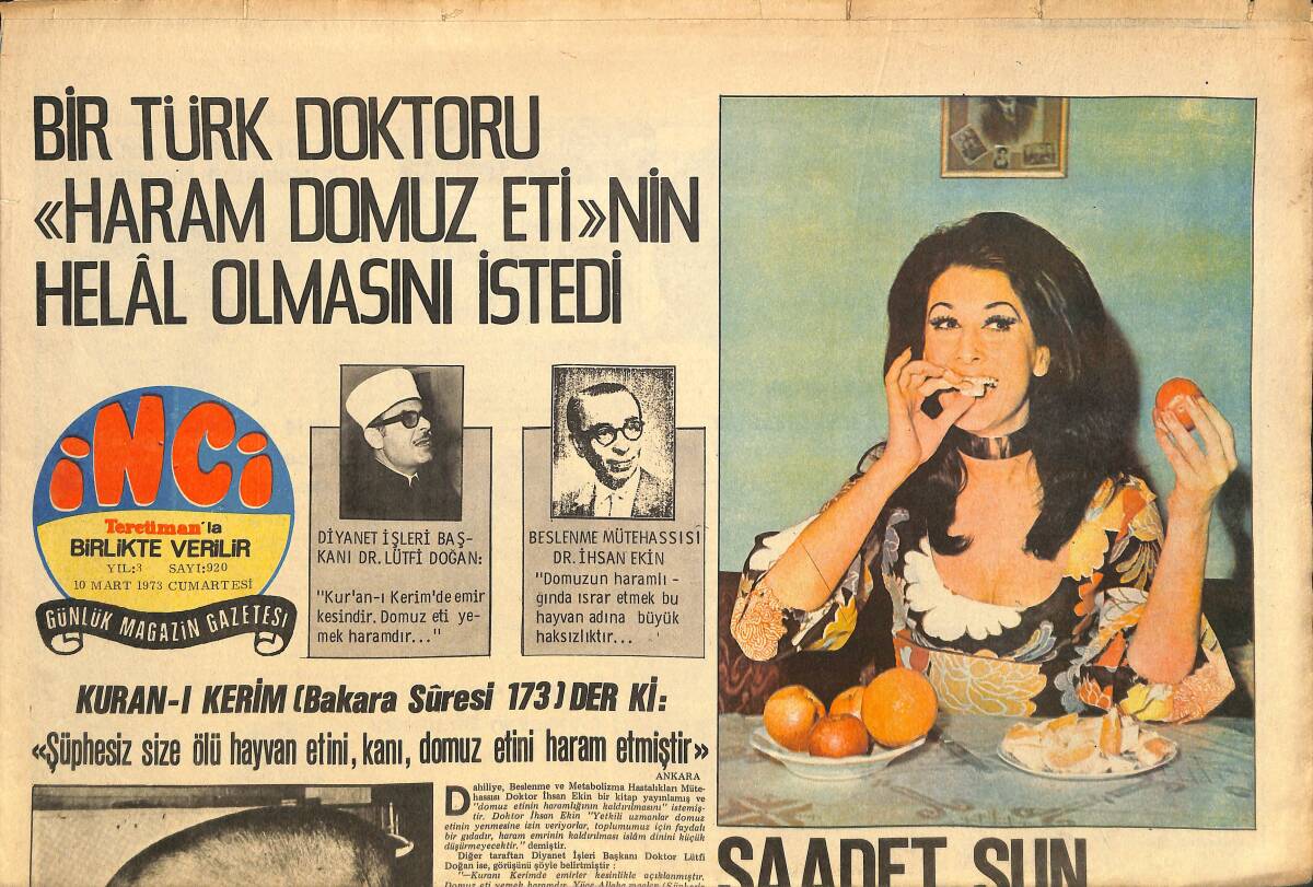 Tercüman Gazetesi İnci Eki 10 Mart 1973 - Nikahsız Anne Jane Birkin İle Serge En Mutlu Çift Seçildi - Erol Taş İtalyanların Çekeceği Filmde Oynayacak GZ146561 - 1