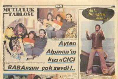 Tercüman Gazetesi İnci Eki 11 Haziran 1977 - Ayten Alpmanın Kızı Cici Baba sını Çok Sevdi !.. GZ114764 - 1