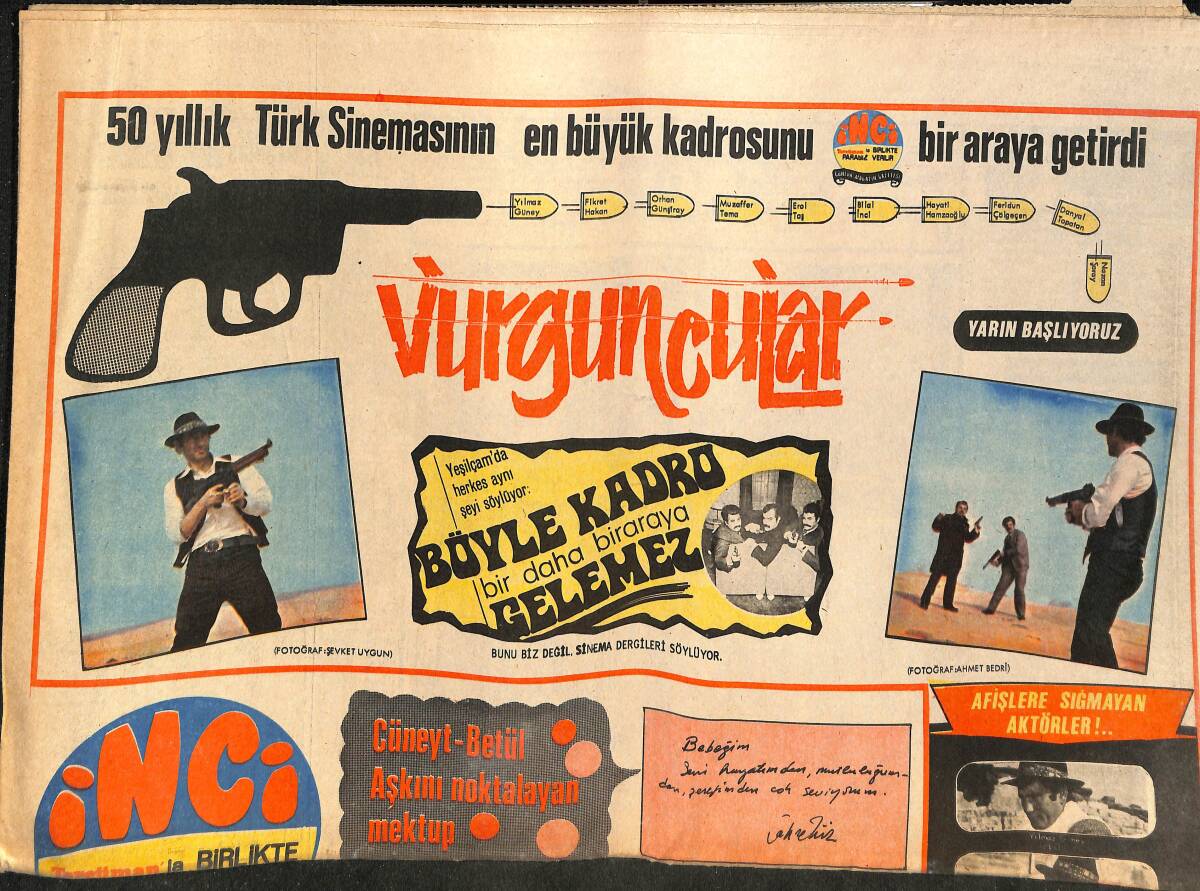 Tercüman Gazetesi İnci Eki 11 Mart 1971 - Betül-Cüneyt Aşkını Noktalayan Mektup Hatıra Olarak Kalan Tek Belge Oldu GZ145645 - 1