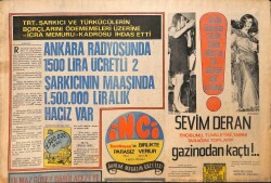 Tercüman Gazetesi İnci Eki 11 Mayıs 1971 - Sevim Deran Ekosunu,Tuvaletini,Tasını Tarağını Toplayıp Gazinodan Kaçtı !.. GZ160489 - Gökçekoleksiyon
