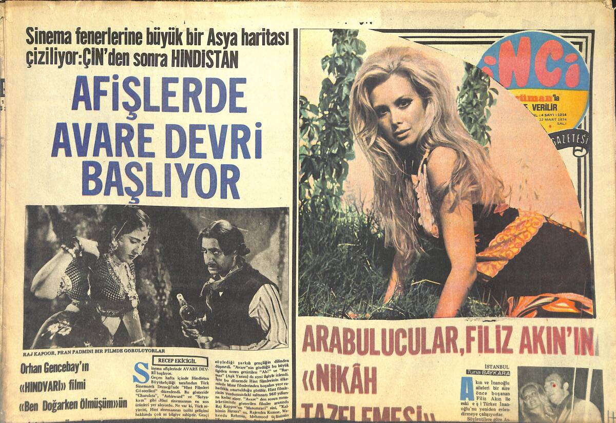 Tercüman Gazetesi İnci Eki 12 Mart 1974 - Arabulucular, Filiz Akın'ın Nikah Tazelemesi İçin Çalışıyor GZ144317 - 1
