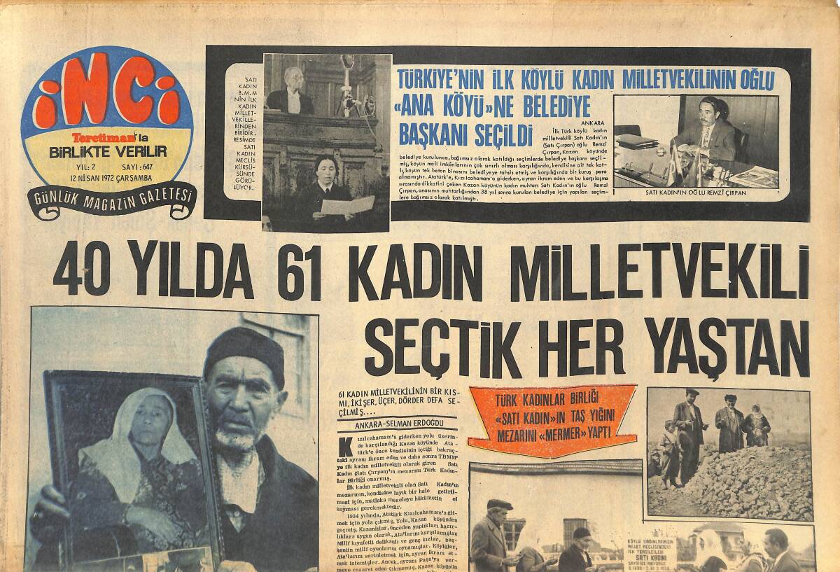 Tercüman Gazetesi İnci Eki 12 Nisan 1972 - Paris'i Komşu Kapısı Yapan Ajda Pekkan - Tarık Akan'a 5 Yıl Evlenme Yasağı GZ144626 - 1