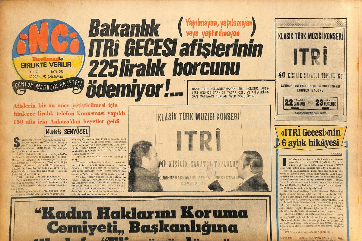 Tercüman Gazetesi İnci Eki 12 Ocak 1972 - Zaliha 5 Bin Liralık Künyeyi Selda Alkor'un Bileğine Taktı GZ147450 - 1