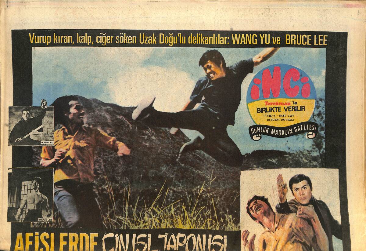 Tercüman Gazetesi İnci Eki 12 Şubat 1974 - Yeşilçam Da Kiremit Kırmaya Özeniyor - Karateci Fatma Girik - Aysel Güvenç İstanbul'a Taşınıyor GZ145868 - 1