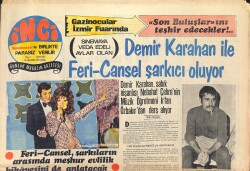 Tercüman Gazetesi İnci Eki 13 Ağustos 1971 - Cüneyt Arkın Arkadaşı Uğruna Karakolda Sabahladı! - Demir Karahan İle Feri Cansel Şarkıcı Oluyor! GZ146038 - 1