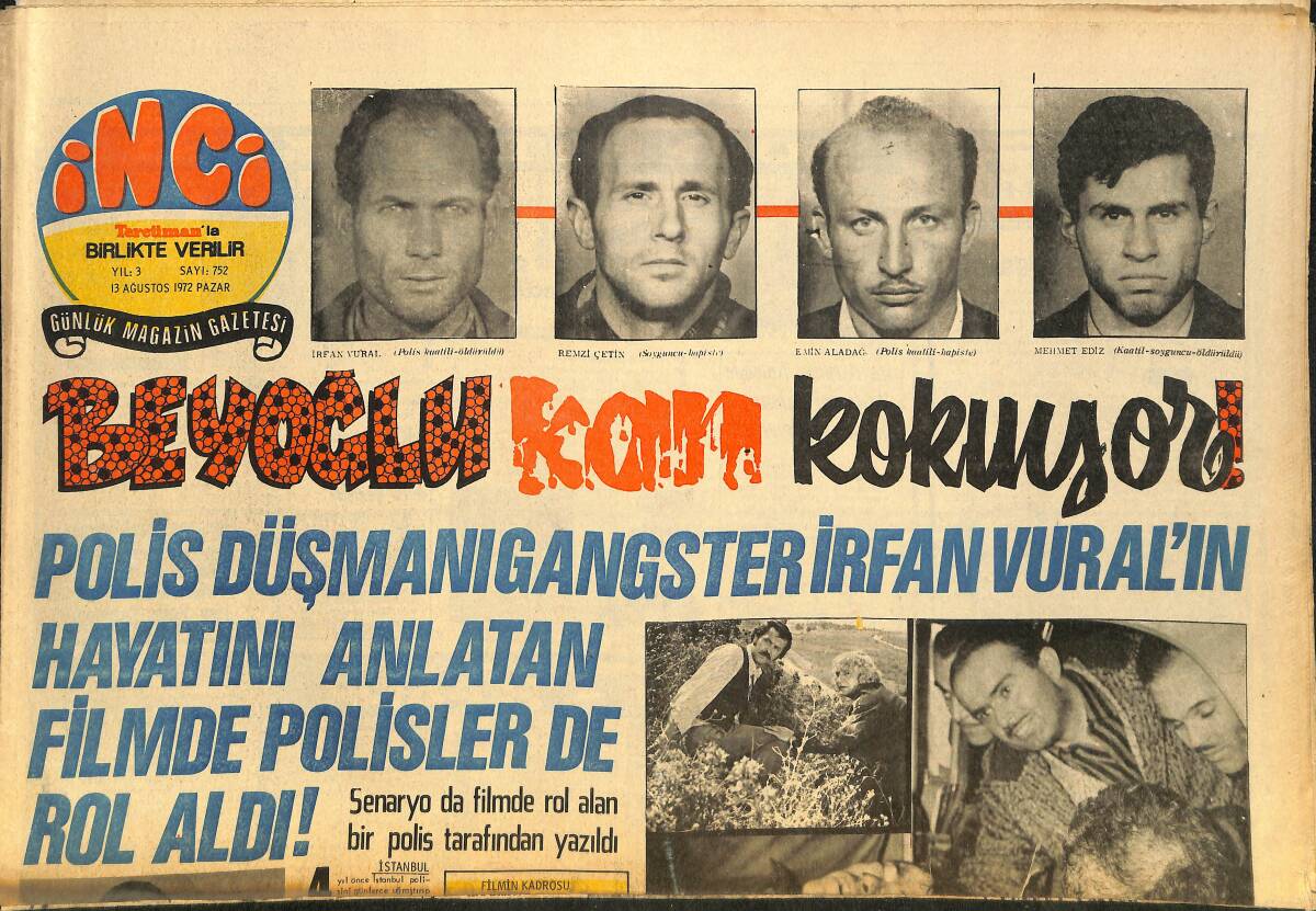 Tercüman Gazetesi İnci Eki 13 Ağustos 1972 - Brigitte Bardot Eski Eşi Vadim İle Nikahsız Balayına Başladı - Nazan Şoray Bacak Ameliyatı İçin Avrupa'ya GZ146356 - 1