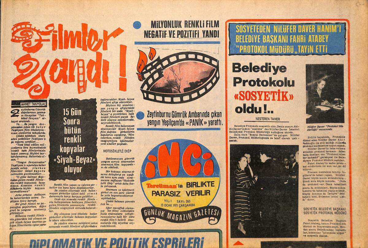 Tercüman Gazetesi İnci Eki 13 Ocak 1971 - Sadri Alışık Kendi İsteği İle Afişlerden 6 Aylık Pasaport Aldı GZ160513 - 1