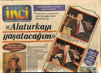 Tercüman Gazetesi İnci Eki 14 Şubat 1984 - Fahrettin Aslan,Alaturkayı Yaşatacağım GZ78509 - 1