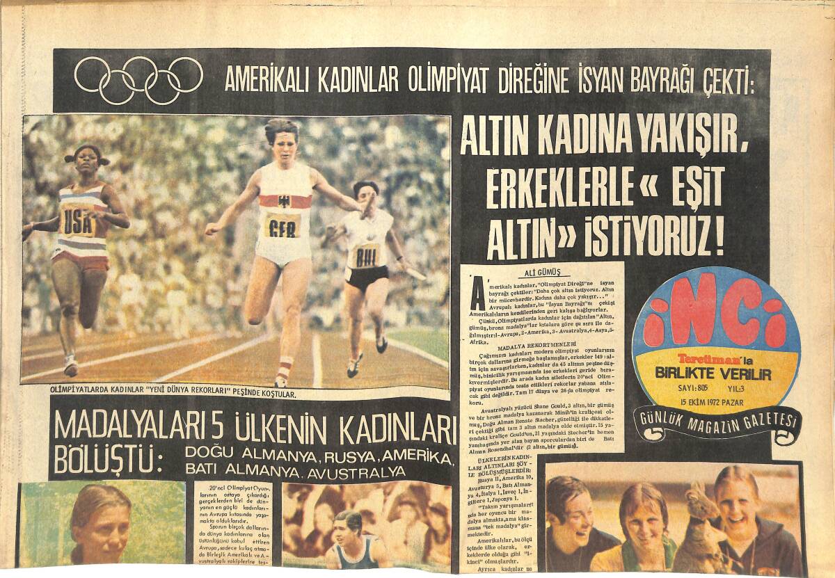 Tercüman Gazetesi İnci Eki 15 Ekim 1972 - Adana Valisinin Basketbolcu Ol Teklifine Tarık Akan Hayır Dedi - FB'li Serkan İle Ayşecik'in Nikahları GZ144607 - 1