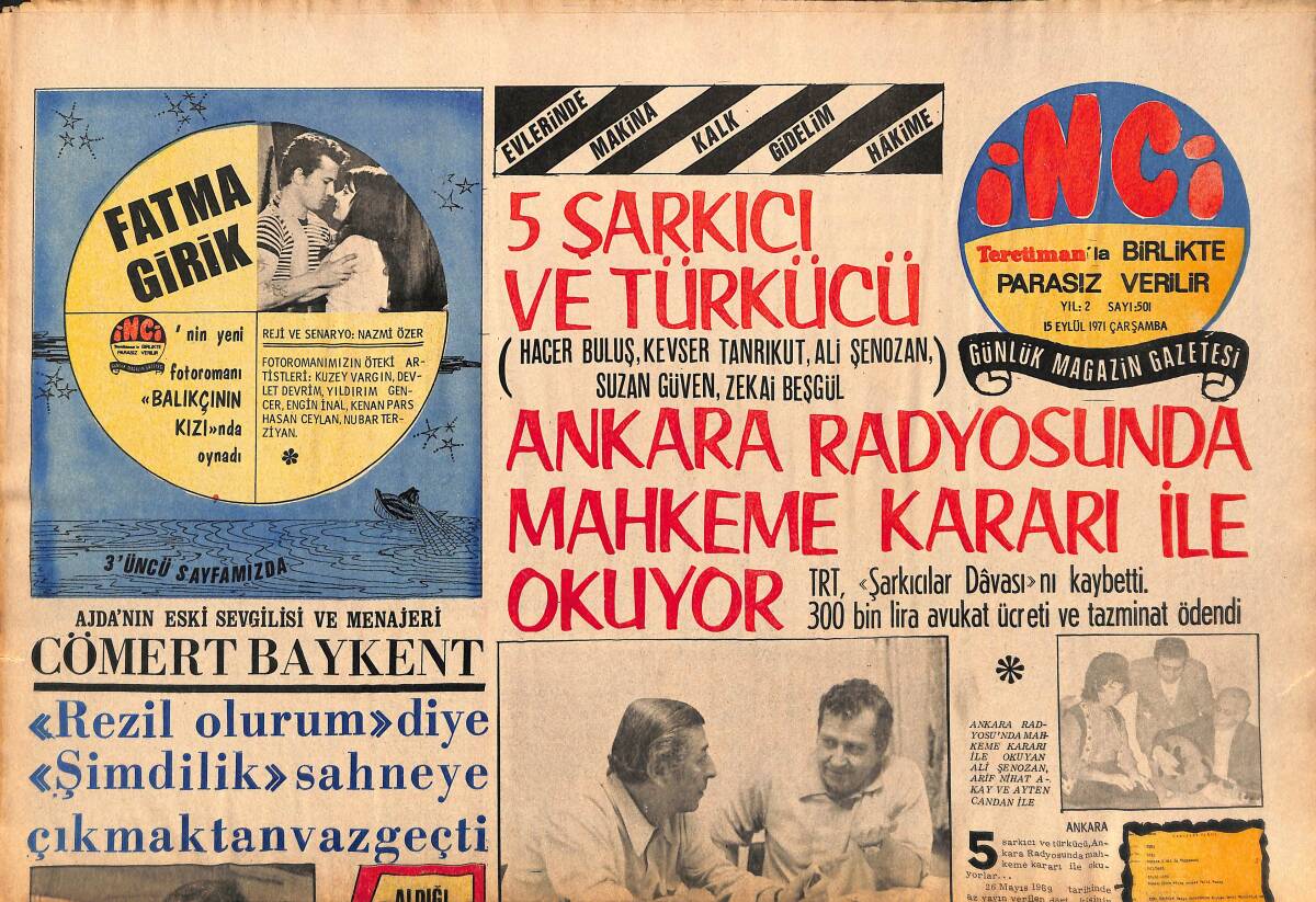 Tercüman Gazetesi İnci Eki 15 Eylül 1971 - Safiye Ayla , 47 Yıl Öncesine Döndü , 1 Gün Öğretmenlik Yaptı GZ147618 - 1