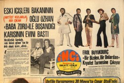 Tercüman Gazetesi İnci Eki 15 Mayıs 1972 - Erol Büyükburç '' Bir Bizden,Bir Onlardan'' Kıyafet Turnesine Çıkıyor GZ160555 - Gökçekoleksiyon