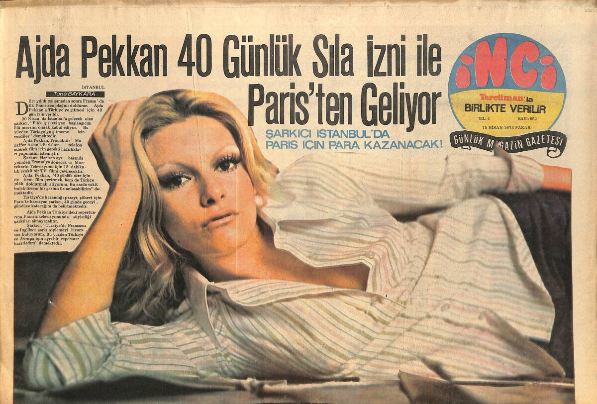 Tercüman Gazetesi İnci Eki 15 Nisan 1973 - Zeki Müren'in Şoförü Savcılığa Başvurdu : Hayatım Tehlikede GZ145499 - 1
