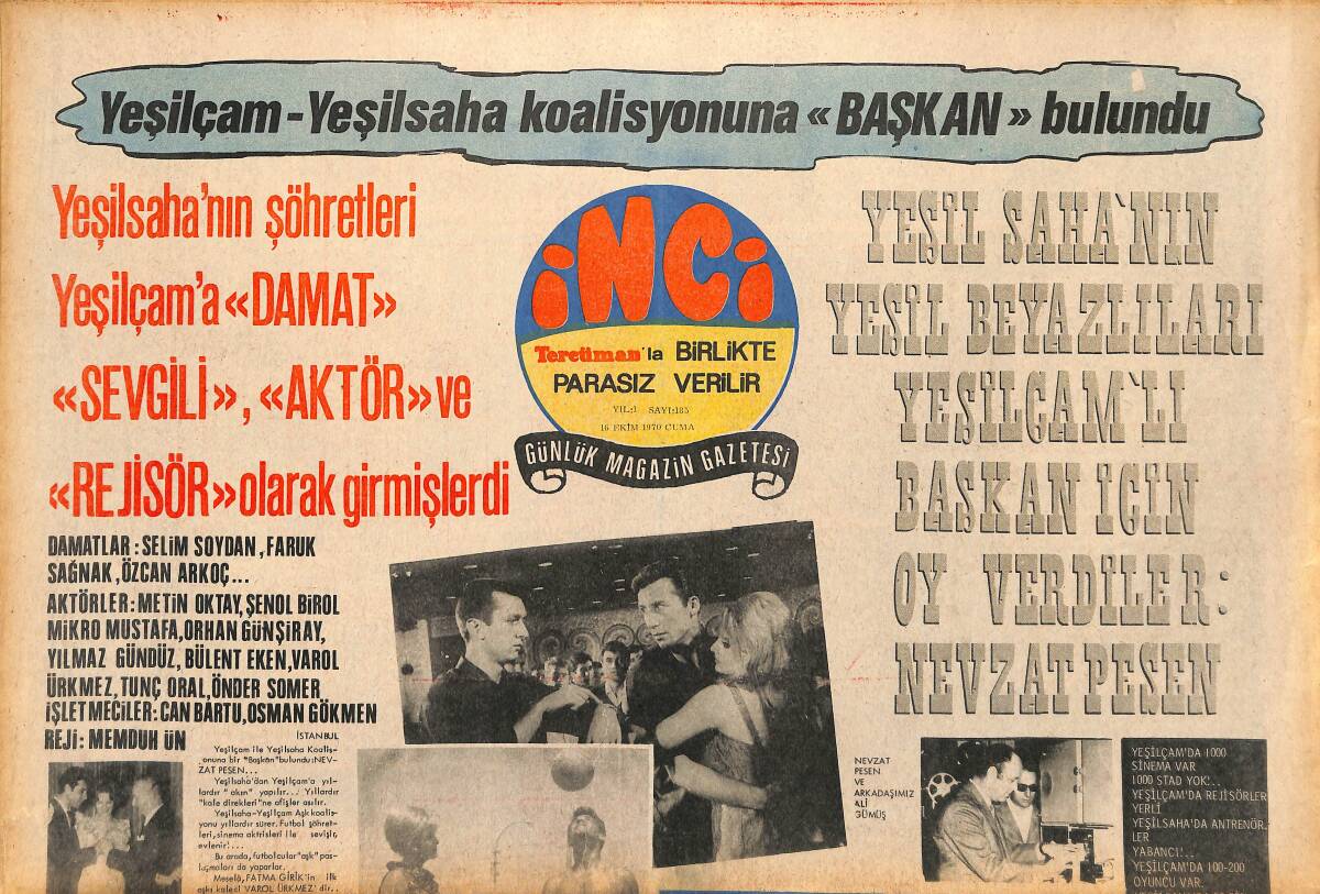 Tercüman Gazetesi İnci Eki 16 Ekim 1970 - Sinatra'nın Eski Eşi Mia Farrow'un Kız Kardeşi Ablasının İzinde! - Dansöz Orkide Sahne Kıyafetiyle GZ147478 - 1