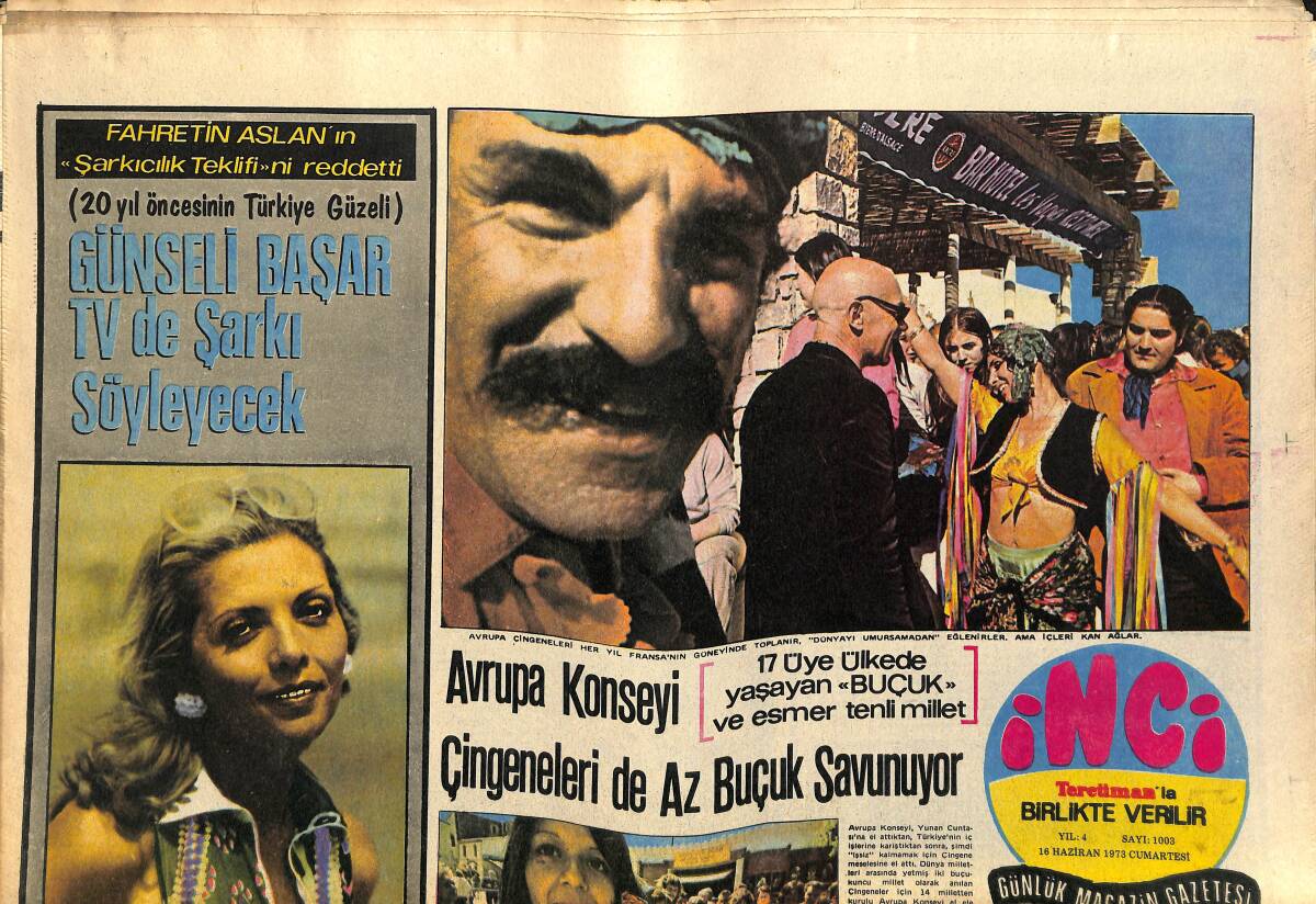 Tercüman Gazetesi İnci Eki 16 Haziran 1973 - Dümbüllü'nün Kızı Serpil 10 Günlük Eşinin İsteğine Uyup Şarkıcılığı Bıraktı GZ141169 - 1
