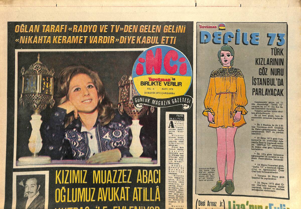 Tercüman Gazetesi İnci Eki 16 Mayıs 1973 - Ela Altın Sahne Ve Plâk Tekliflerine Hayır Dedi GZ141487 - 1