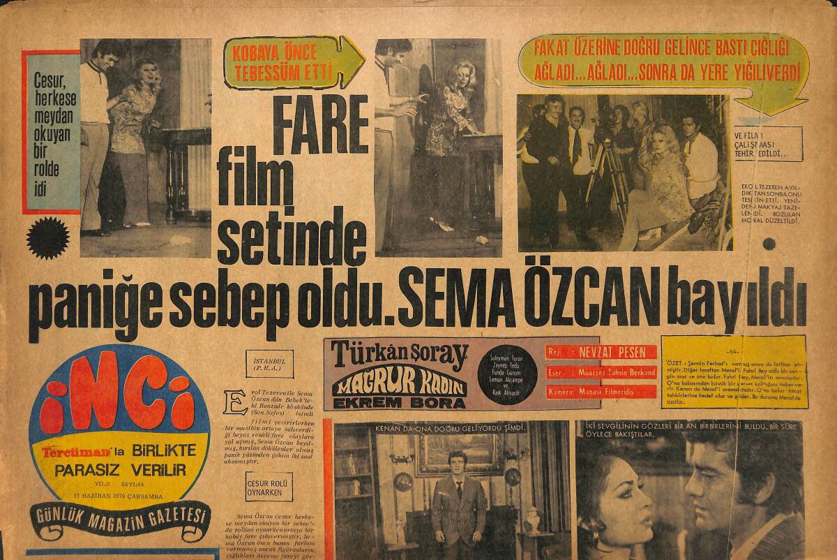 Tercüman Gazetesi İnci Eki 17 Haziran 1970 - Münir Özkul 2 Yıl Tiyatro'dan Ayrıldı GZ147609 - 1