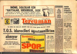 Tercüman Gazetesi İnci Eki 18 Aralık 1969 - T.Ö.S. İdarecileri Öğretmenlikten Alınıyor - Emel Sayın Tekrar İstanbul'da GZ144377 - 1