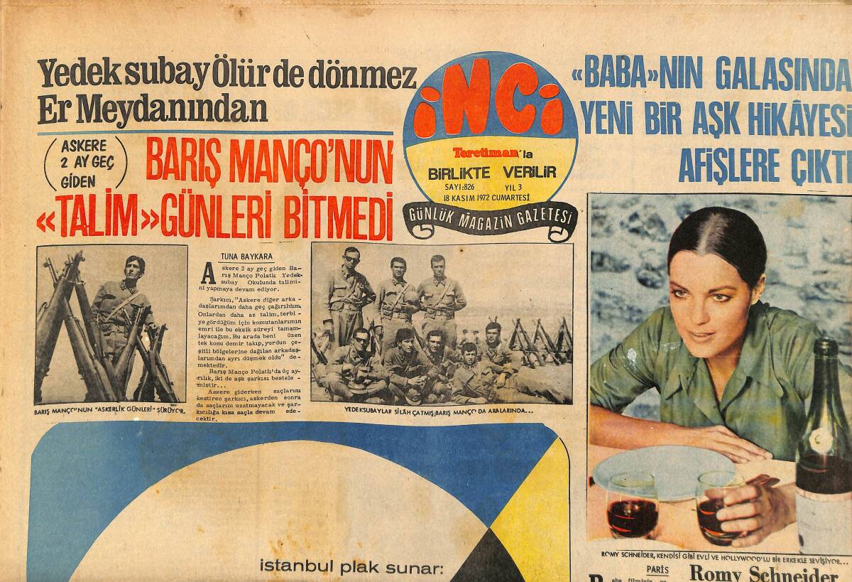 Tercüman Gazetesi İnci Eki 18 Kasım 1972 - Brigitte Bardot Bir Çocuk Doğurmaya Karar Verdi - Ajda Pekkan İstanbul Plak Reklamı GZ160772 - 1