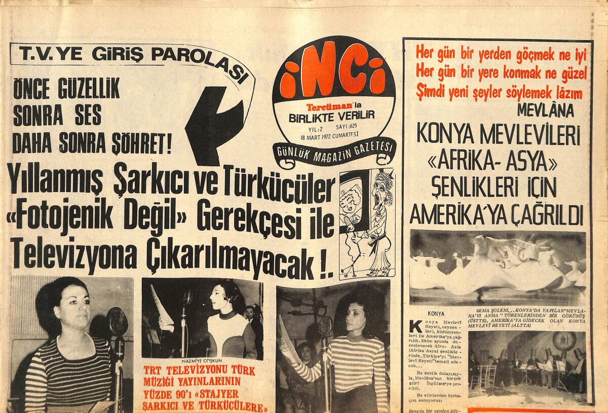 Tercüman Gazetesi İnci Eki 18 Mart 1972 - Zenci Şarkıcı Mahalia Jackson Malını Mülkünü Zenci Çocuklarına Miras Bıraktı GZ145617 - 1