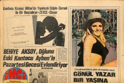 Tercüman Gazetesi İnci Eki 19 Ağustos 1972 - Gönül Yazar Bir Yaşına Daha Bastı - Filiz Akın Film Sayısını Azalttı... GZ146298 - 1