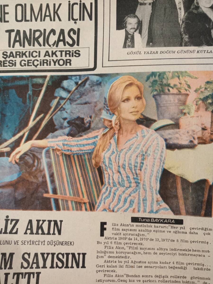 Tercüman Gazetesi İnci Eki 19 Ağustos 1972 - Gönül Yazar Bir Yaşına Daha Bastı - Filiz Akın Film Sayısını Azalttı... GZ146298 - 3