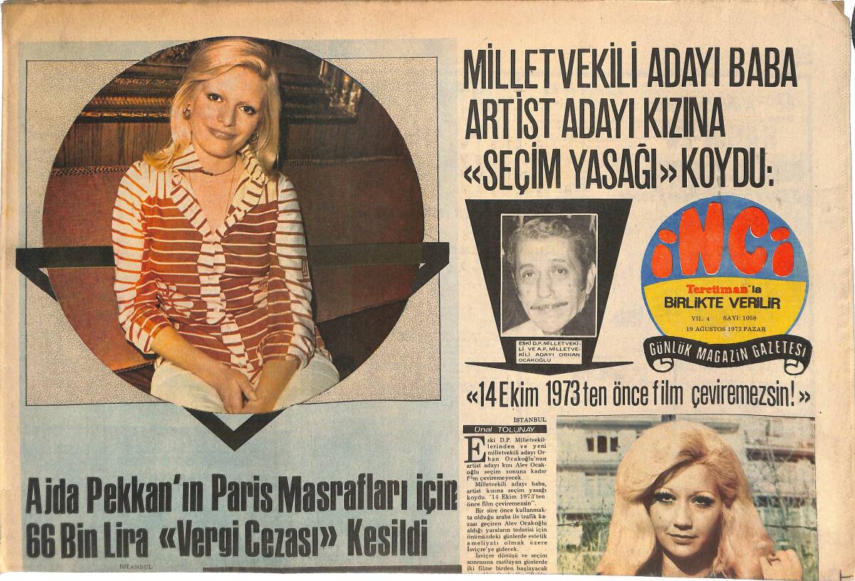 Tercüman Gazetesi İnci Eki 19 Ağustos 1973 - Öztürk Serengil'in Elveda Halk Partisi Şarkısını AP'LİLER Seçim Şarkısı Yaptı! GZ144980 - 1