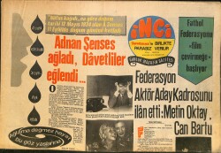 Tercüman Gazetesi İnci Eki 19 Eylül 1970 - Adnan Şenses Ağladı, Davetliler Eğlendi - Fatma Girik Selda Alkor'u Tebrik Ediyor GZ145874 - 1