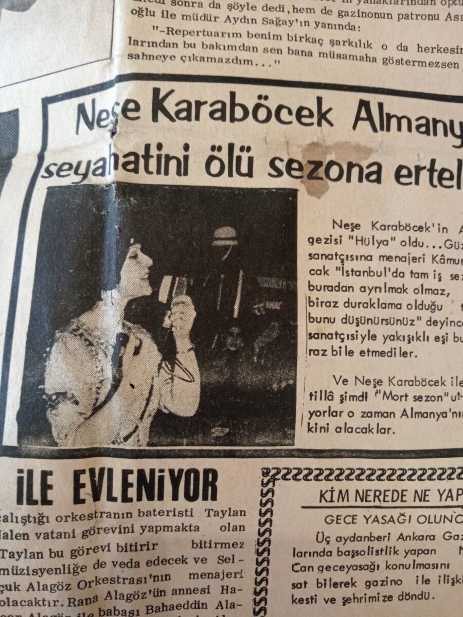 Tercüman Gazetesi İnci Eki 19 Mayıs 1971 - Neşe Karaböcek Almanya Seyahatini Ölü Sezona Erteledi! - Nebahat Çehre Televizyon'a Gelinlikle Çıkacak! GZ146470 - 2