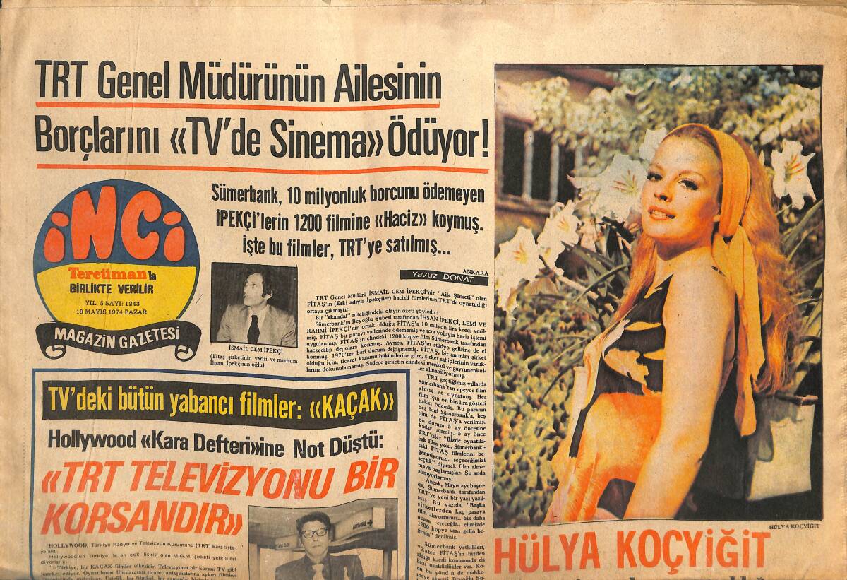 Tercüman Gazetesi İnci Eki 19 Mayıs 1974 - Nurhan,Aylin,Ersen Orta Oyunu'na Çıktı GZ141718 - 1