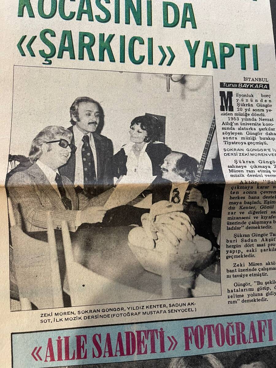 Tercüman Gazetesi İnci Eki 19 Ocak 1974 - Milyonluk Borç Yıldız Kenter'in Kocasını Da Şarkıcı Yaptı - Şükran Güngör'e İlk Dersini Zeki Müren Verdi GZ144577 - 2