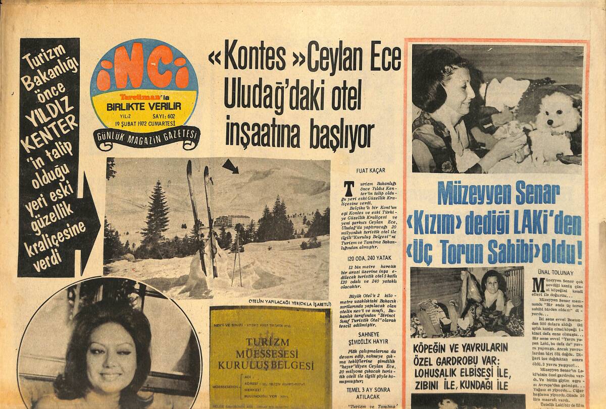 Tercüman Gazetesi İnci Eki 19 Şubat 1972 - Müjdat Gezen Zeynelabidin Tipi İle Tiyatroya Dönüyor GZ160613 - 1