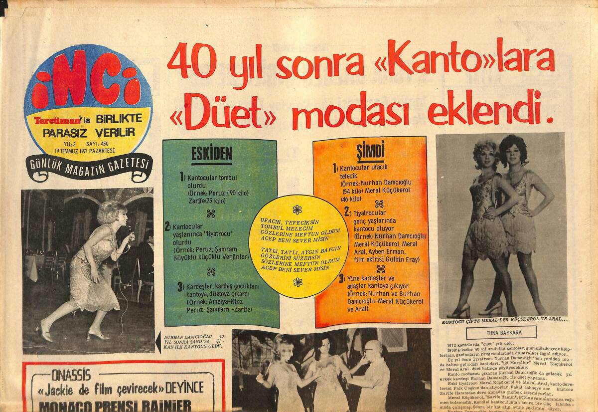 Tercüman Gazetesi İnci Eki 19 Temmuz 1971 - Nebahat Çehre 5 Bin Lira İle Hapisten Kurtuldu GZ145503 - 1