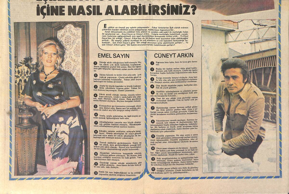 Tercüman Gazetesi İnci Eki 19 Temmuz 1977 - Emel Sayın İle Cüneyt Arkın'dan Evli Çiftlere Tavsiyeler - Komiser Enrayt, Sadri Alışık'tan Şovmenlik Dersi GZ156520 - 2