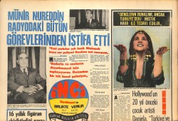 Tercüman Gazetesi İnci Eki 2 Ekim 1971 - Münir Nureddin Radyodaki Bütün Görevlerinden İstifa Etti! - Fatma Girik Afiş GZ145242 - 1