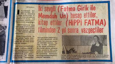 Tercüman Gazetesi İnci Eki 2 Haziran 1971-İki Sevgili ( Fatma Girik İle Memduh Ün ) Hesap Ettiler , Kitap Ettiler Hippi Fatma Filminden Vazgeçtiler GZ83307 - 2