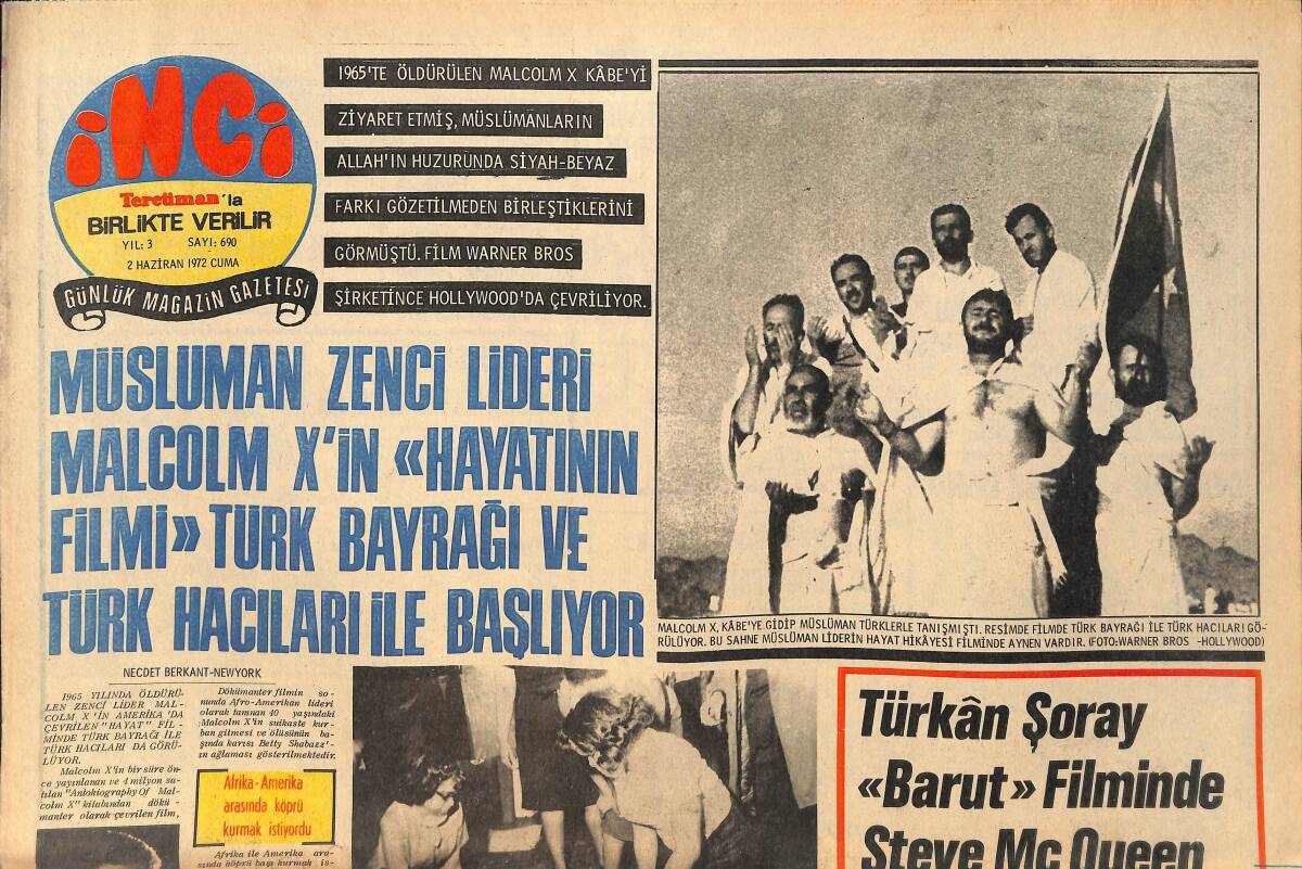Tercüman Gazetesi İnci Eki 2 Haziran 1972 - Türkân Şoray Barut Filminde Steve Mc Queen İle Oynayacak - Gökben , Şeref Has'a Şut Çekti GZ160597 - 1