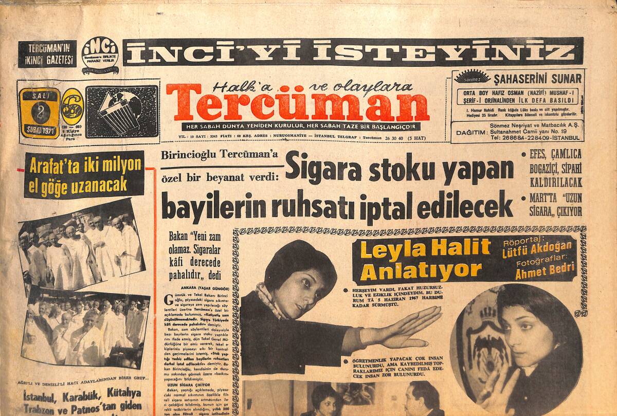 Tercüman Gazetesi İnci Eki 2 Şubat 1971 - Futbolda Geri Kalmışlığın Tek Sebebi: Politikacılık - Beyazıy'ın Vaadi: Altınçağ GZ144376 - 1